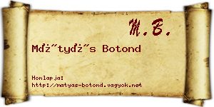 Mátyás Botond névjegykártya